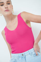 Kikisix <br>TOP SCOLLO V FUXIA