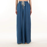 TENSIONE IN <br>Pantalone palazzo elastico e coulisse - jeans
