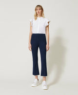 Twinset <br>Pantaloni cropped con perle