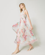 Twinset <br>Abito longuette in creponne plissé