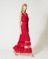 Twinset <br>Tuta in georgette e tulle plissé