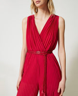 Twinset <br>Tuta in georgette e tulle plissé
