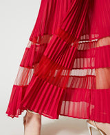 Twinset <br>Tuta in georgette e tulle plissé