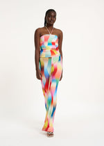 Essentiel Antwerp <br>Tuta in jersey stretch multicolor con stampa grafica