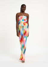 Essentiel Antwerp <br>Tuta in jersey stretch multicolor con stampa grafica