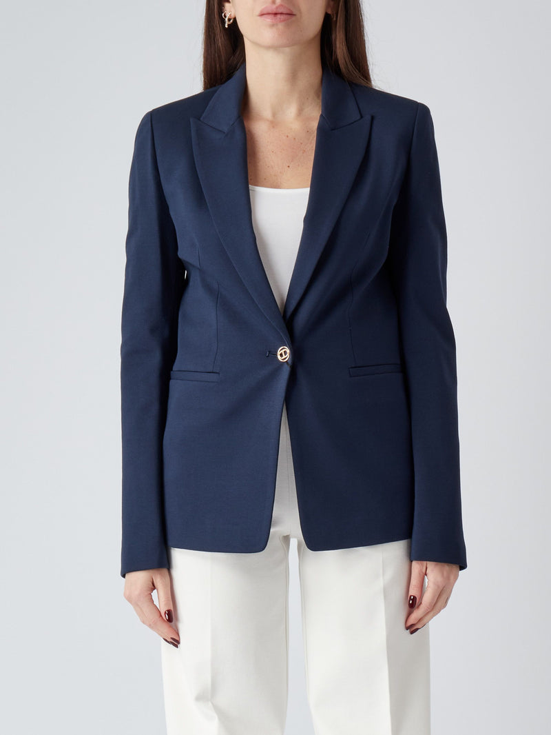 Twinset <br>Giacca blazer con bottone Oval T