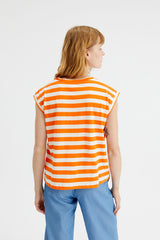 Compañía Fantástica <br>T-shirt basic con fantasia a righe e ricamo di gamberetti