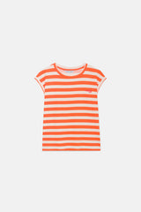 Compañía Fantástica <br>T-shirt basic con fantasia a righe e ricamo di gamberetti