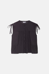 Compañía Fantástica <br>Top senza maniche con laccetti sulle spalle nero