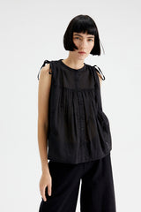 Compañía Fantástica <br>Top senza maniche con laccetti sulle spalle nero